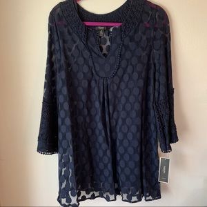 Alfani 1X Navy Blue Blouse (New w/ Tags)